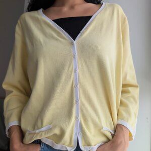 Pastel Yellow Button Up Cardigan